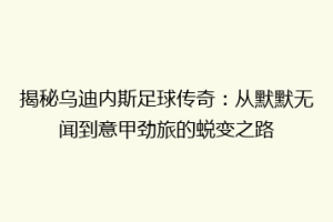 揭秘乌迪内斯足球传奇：从默默无闻到意甲劲旅的蜕变之路
