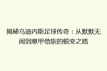 揭秘乌迪内斯足球传奇:从默默无闻到意甲劲旅的蜕变之路