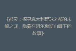 《都灵：探寻意大利足球之都的未解之谜，隐藏在阿尔卑斯山脚下的故事》